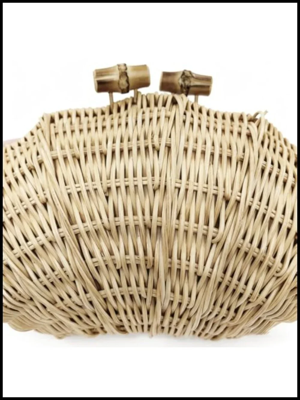 Handwoven Rattan Clutch Purse Women Summer Beach Straw Bag Shell Shape Magnetic